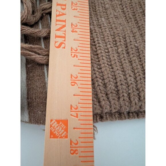 12th Street By Cynthia Vincent Ribbed Fringe Cardigan Womens Size Medium Brown - Picture 10 of 10